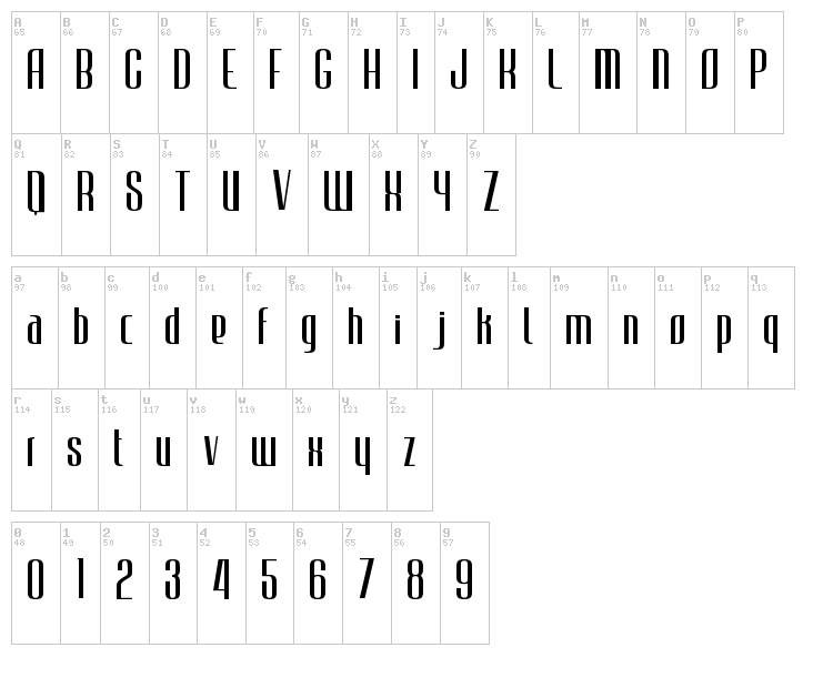 JECR font map
